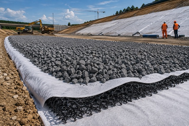 Použití drenážního geokompozitu 3D-Drain na stavbě