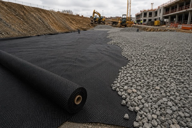 Použití tkané geotextilie Geolon PP na stavbě