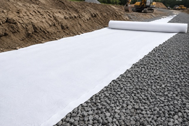Použití geotextilie Mokrutex HQ PES na stavbě
