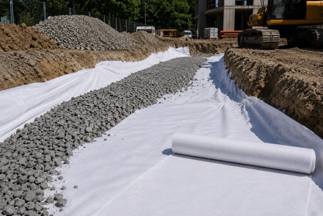 Použití filtrační geotextilie Polyfelt F na stavbě