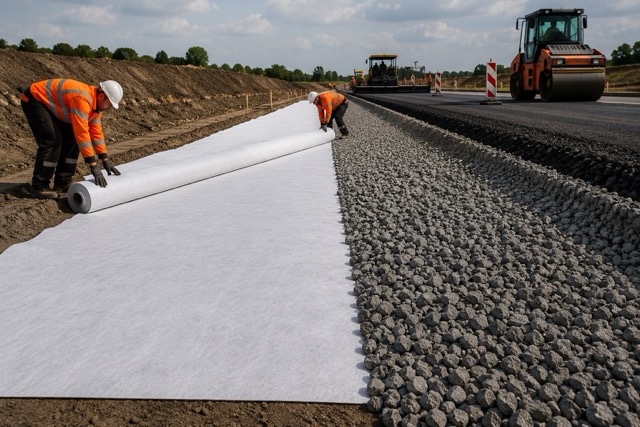 Použití geotextilie Polyfelt P na stavbě